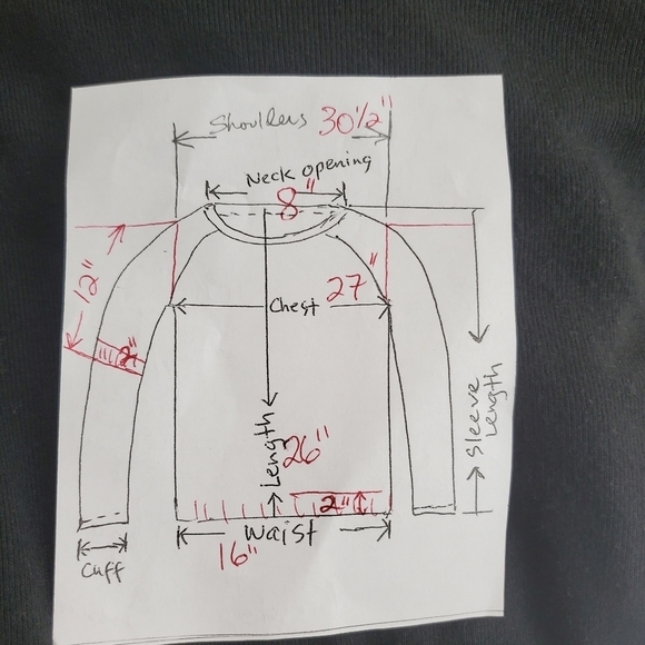 80s USA Sweats Black Sweatshirt Unisex One Size Fits All 3/4 Sleeves VTG USA - Picture 7 of 8